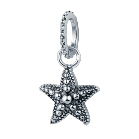 CHARM Sterling Silver 925 Starfish Seastar Dangle Charm - Picture 1 of 5